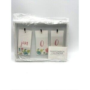 Flowers Shadow box Calendar- ANY YEAR- 8" X 6" X 1"- NEW